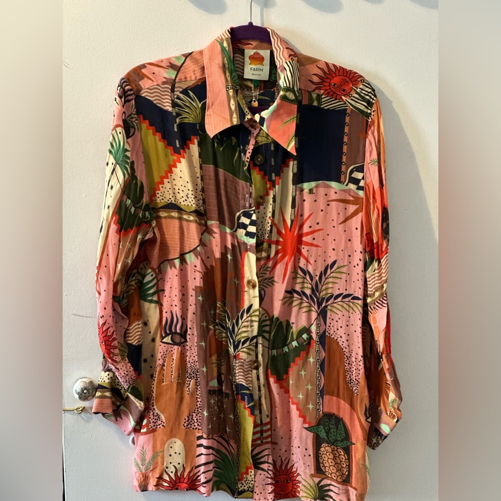 NWT Farm Rio Mystic City Pajama Shirt -Large
